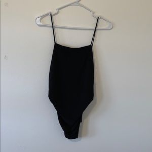 Low black tanktop body suit